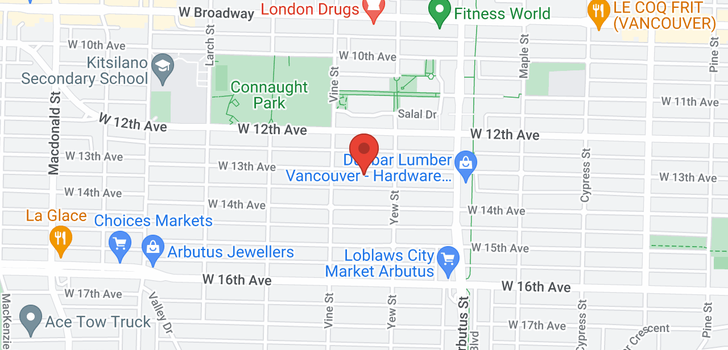 map of 2248 W 13TH AVENUE